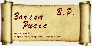 Boriša Pučić vizit kartica